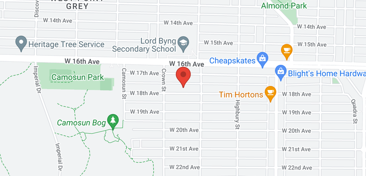 map of 3947 W 18TH AVENUE